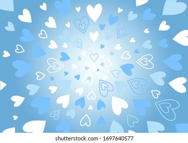 Blue white tiny love heart background and wallpaper