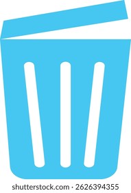 Blue and white trach shape icon design.