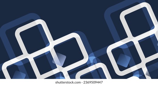 Formas geométricas translúcidas azul y blanco - Plantilla de diseño de fondo abstracto, vector aplicable a la web, la tecnología o la ciencia, base para presentaciones, afiches, carteles, portadas o folletos