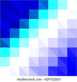 Blue white triangle grid abstract background