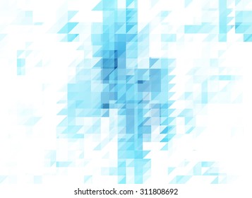 Blue White Triangle Pastel Background Double Exposure