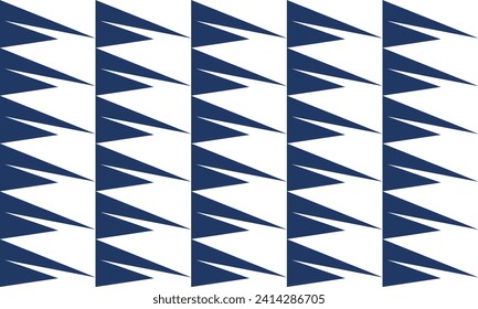 blue and white triangle spike strip abstract block style on white background seamless and repeat pattern replete image design for fabric printing or wallpaper
