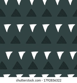 Blue and white triangles on Blue background seamless vector illustration repeat pattern