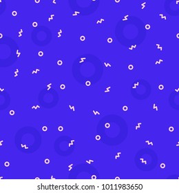 Blue and white unique memphis seamless pattern