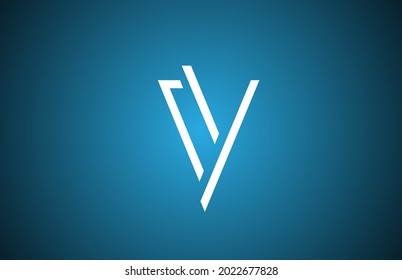 icono del logotipo de la letra del alfabeto de la línea V azul. Plantilla de diseño creativo para la empresa