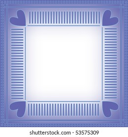 Blue and white vector background with hearts and stripes