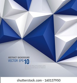 Blue and white vector geometric background. Can be used in cover design, book design, website background, CD cover, advertising.
