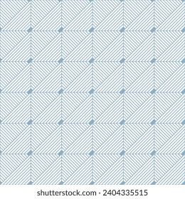 Blue and white vector geometric seamless pattern. Interior textile print. Art deco geometry.
