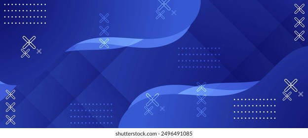 Blue and white vector gradient abstract background with shapes elements