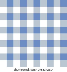 Blue and white vector plaid seamless pattern. Traditional background. Checkered background. Vector graphic. Design element.  Abstract geometric background.