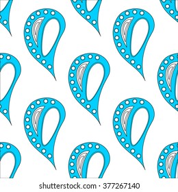 Blue and white vector texture with fancy sea shells