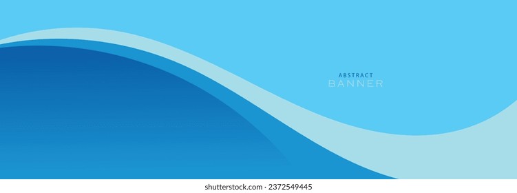 Blue and white vector wave banner background