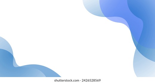 Blue and white vector wave modern background with space for text and message. concept design