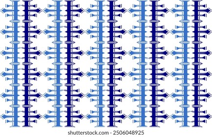 blue and white vintage European background, white and blue fence pattern, blue abstract background repeat seamless style, replete image design for fabric printing patter, vertical strip line