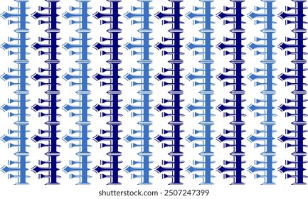 blue and white vintage European background, white and blue fence pattern, blue abstract background repeat seamless style, replete image design for fabric printing patter, vertical strip line