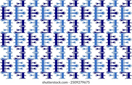 blue and white vintage European background, white and blue fence pattern, blue abstract background repeat seamless style, replete image design for fabric printing patter, vertical strip line