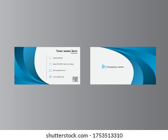 Blue and white visiting card.
