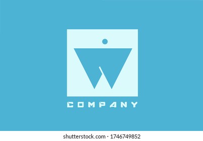 blue white W alphabet letter logo icon for company and business with dot design