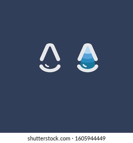 The blue and white water drop