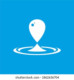 Blue white water droplets vector logo template