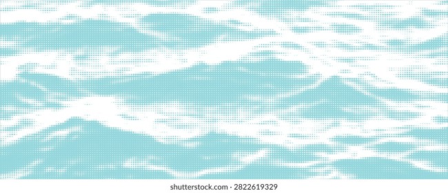 Blue and white water ripples light surface overlay background. 3d clear ocean surface pattern with reflection effect backdrop. Marble desaturated texture.