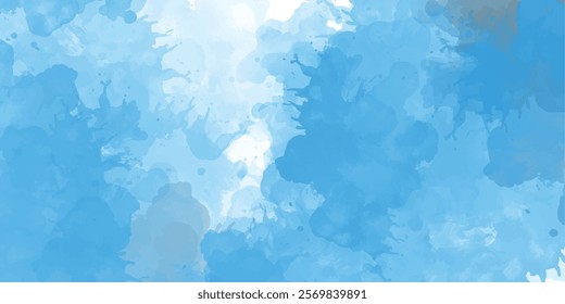 Blue and white watercolor abstract color splash design background
Creative and painted cloudy sky blue watercolor background