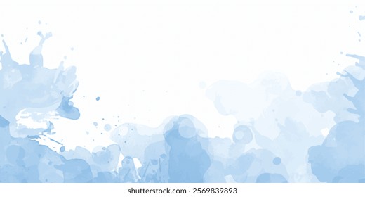 Blue and white watercolor abstract color splash design background
Creative and painted cloudy sky blue watercolor background