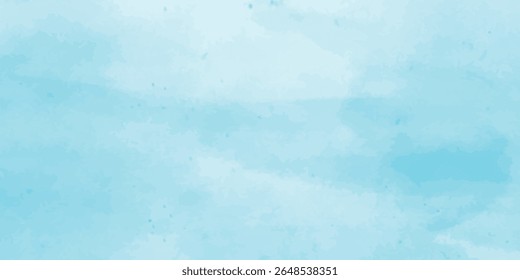 Blue and White Watercolor Background with Dreamy Floating Cloud Shapes and Gentle Wash. Abstract Soft Sky Watercolor Wash with Blended Blues, Misty Whites and Flowing Cloud Edges