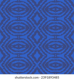 Blue and white watercolor ornament painted with watercolor on paper. 1970 Aesthetic Textures with Flowing Waves