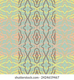 Blue and white watercolor ornament painted with watercolor on paper. Hand drawn seamless abstract pattern from tiles.