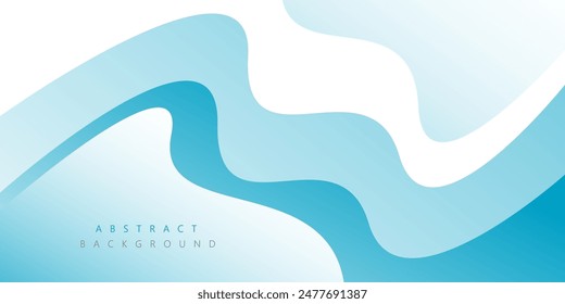 Blue and white wave abstract background for corporate concept, template, poster, brochure, website, flyer design. Vector illustration	