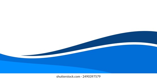 A blue and white wave with a white background