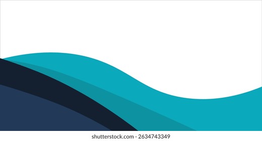 A blue and white wave with a white background