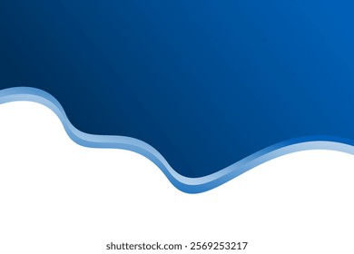 Blue and white wave layer with dark shadow modern background for corporate concept, template, poster, brochure, website, flyer design. Vector illustration