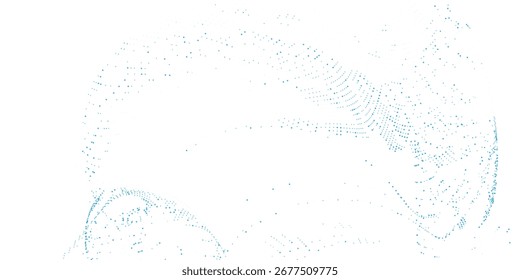 Diseño de textura de tecnología de puntos de línea de luz de onda blanca azul. concepto digital de big data abstracto.
