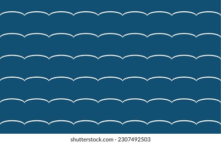Blue and white wave line repeat pattern, replete image, design for fabric printing
