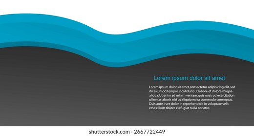 Espacio minimalista de fondo de Vector de onda azul y blanco para diseño de texto y mensajes. estilo de papel