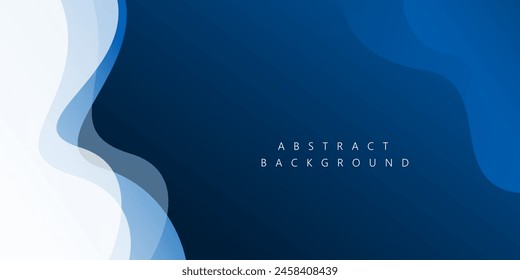 Blue and white wave modern background with space for text and message. template design	