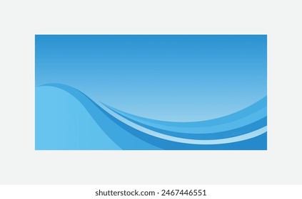 Blue and white wave pattern banner abstract background, blue water background with waves