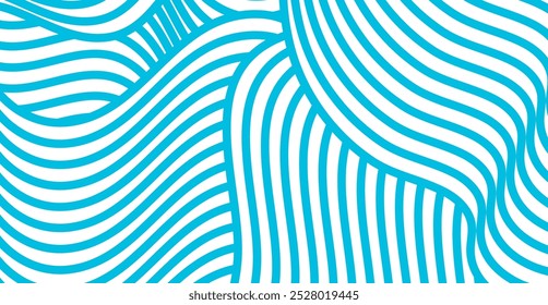 Blue and white waves abstract tech minimal background. Vector design