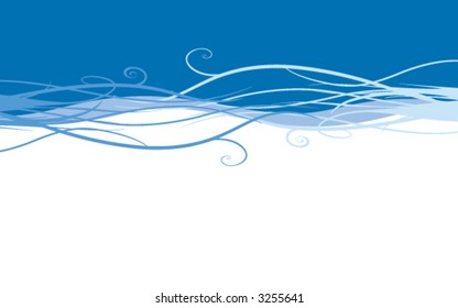 Blue and White waves background