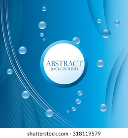 Blue and white waves colorful background design, vector illustration.