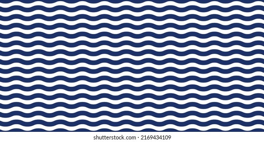 Blue and white waves seamless banner.