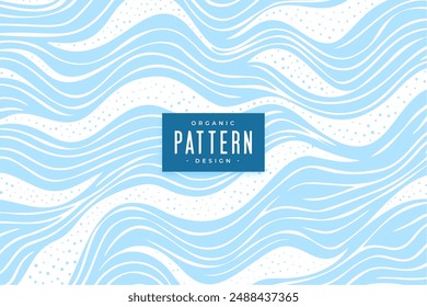 blue white wavy organic pattern backdrop in lineart vector
