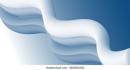 Blaue und weiße Oberfläche. Minimalistisches Design. Vektorgrafik 3D. Abstrakter Hintergrund. mehrfarbige Farbverlauf-Substanz. Moderne Cover-Vorlage, eps