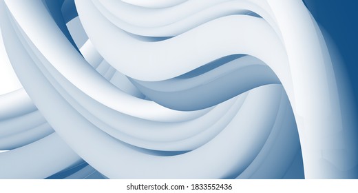 Blue and white wavy surface. Minimalistic design. Vector 3d illustration. Abstract background. Multi-colored gradient substance. Modern cover template, eps