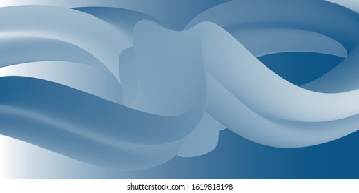 Blue and white wavy surface. Vector 3d illustration. Abstract background in trend colors of 2020. Colorful trend graphic design. Multi-colored gradient substance. Modern cover template, eps