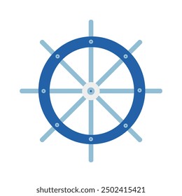 A blue and white wheel with a white background. The wheel is the center of the image and is surrounded by a white circle