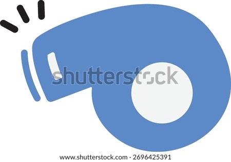 a blue and white whistle icon vector