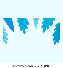 blue and white winter leaves for decorating posters and invitations